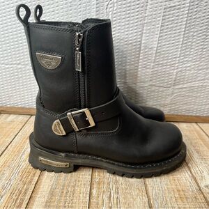 Milwaukee Double-Zip Buckle Strap MotorCycle Riding Boots Size 6.5C